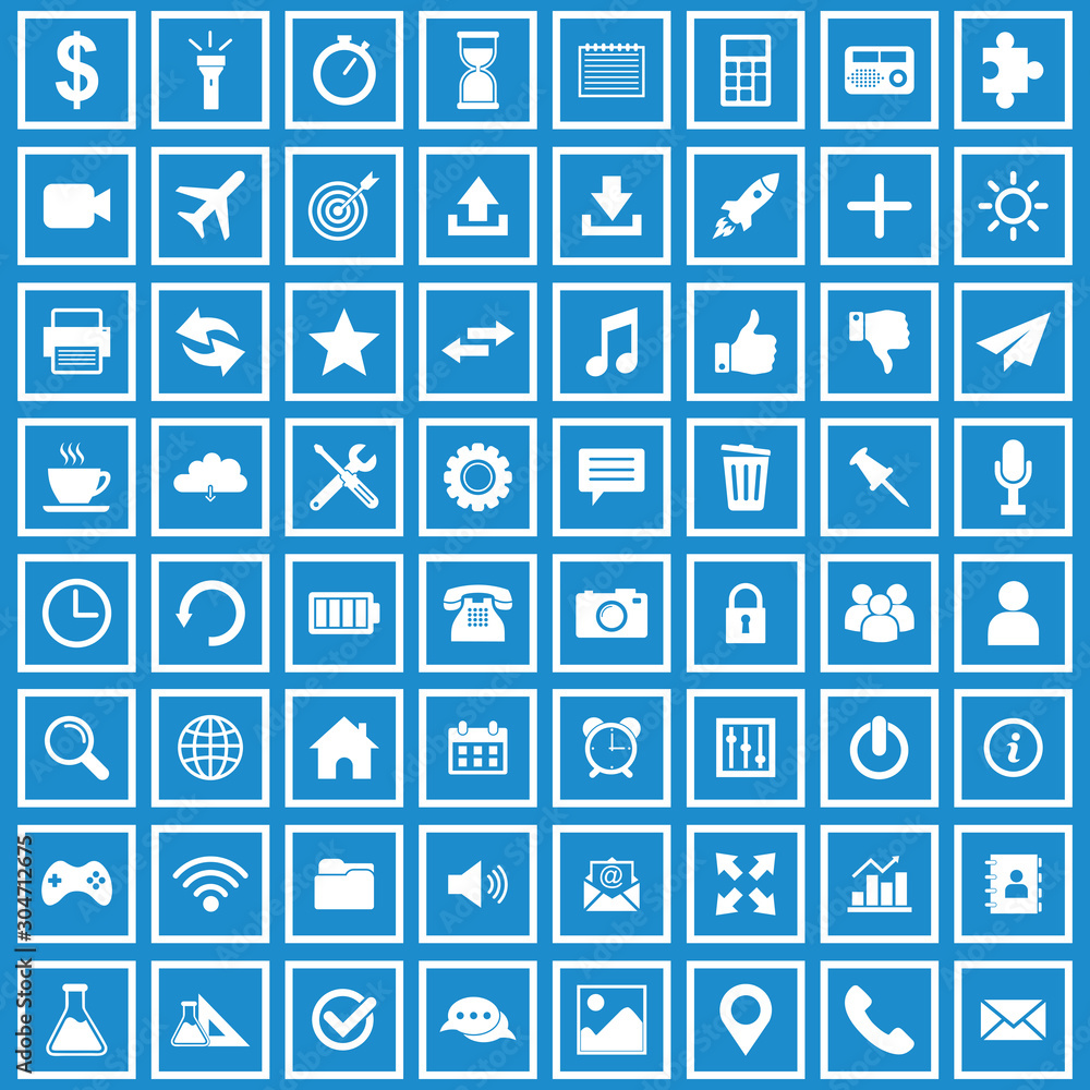 Poster web icon set vector design symbol