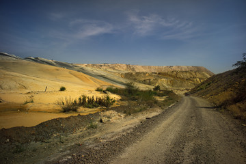 Amazing dirt road in the sand dunes