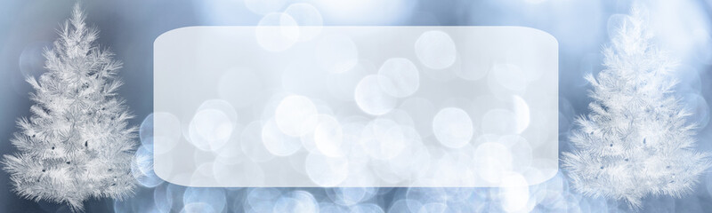 Christmas banner with shiny blue color and graphic elements. Glowing backdrop, space for text