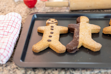 Christmas cookies in kitchen at home