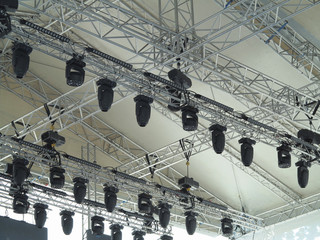 Structures of stage illumination spotlights equipment
