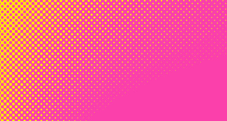 Pink halftone pop art background abstract vector comics style blank layout template with clouds beams and isolated dots pattern. For sale banner for your designe 1960s. with copy space eps10