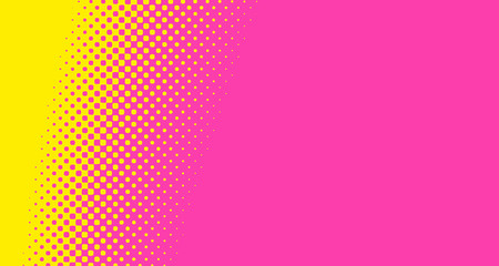 Pink halftone pop art background abstract vector comics style blank layout template with clouds beams and isolated dots pattern. For sale banner for your designe 1960s. with copy space eps10