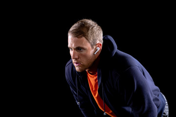 Fototapeta premium Athletic man after exercise