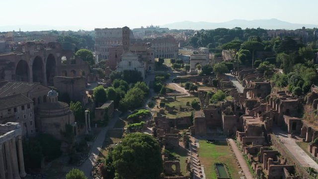 Ancient Roman Forum Landscape aerial view from drone (authorized) 4K ProRes 422