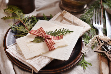 Christmas Eve wafer on festive table