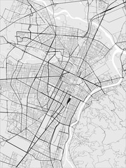 map of the city of Torino, Turin, Italy