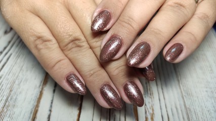 Glamorous luxurious crocodile manicure. Design glamorous nails