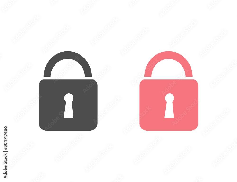 Poster lock vector set icon in modern flat style
