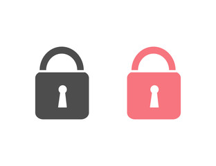 Lock vector set icon in modern flat style