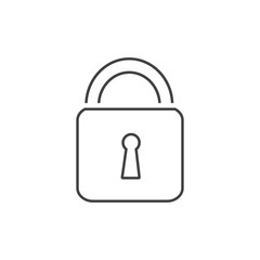 Lock vector line in modern icon flat style