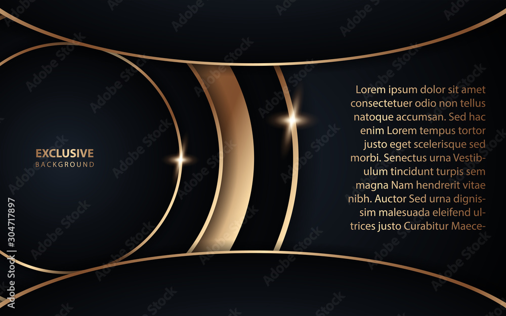 Aufkleber abstract dark blue overlapping layers background a combination with golden texture line decoration. 