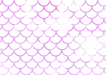 Blue mermaid scales on white. Watercolor fish scales. Underwater sea pattern. Vector illustration. Perfect for print design for textile, poster, greeting card, invitation. © Lida