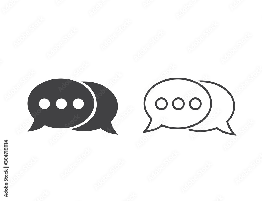Poster speech bubble line icon set. vector in flat style