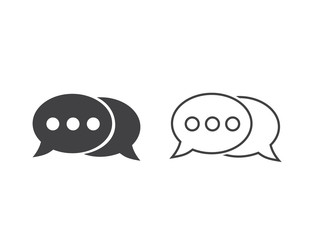 Speech bubble line icon set. Vector in flat style