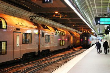 Naklejka na ściany i meble trains at the station