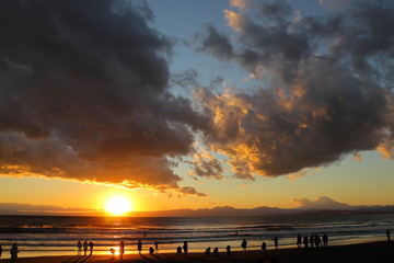Fototapeta na wymiar 江の島の夕日