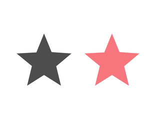 Star icon set. Vector illustration in flat style