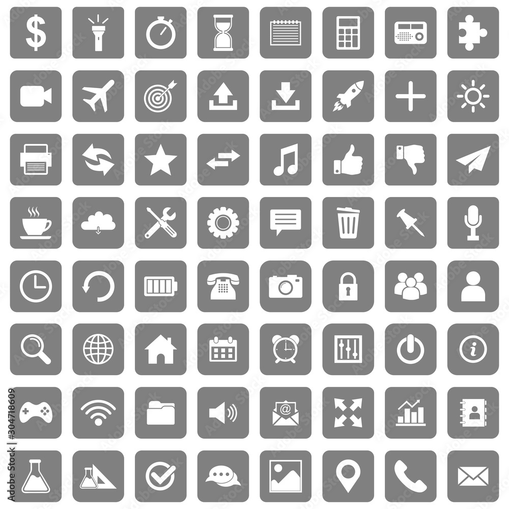 Poster web icon set vector design symbol