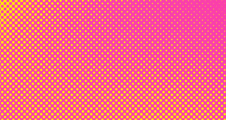 Obraz premium Pink halftone pop art background abstract vector comics style blank layout template with clouds beams and isolated dots pattern. For sale banner for your designe 1960s. with copy space eps10