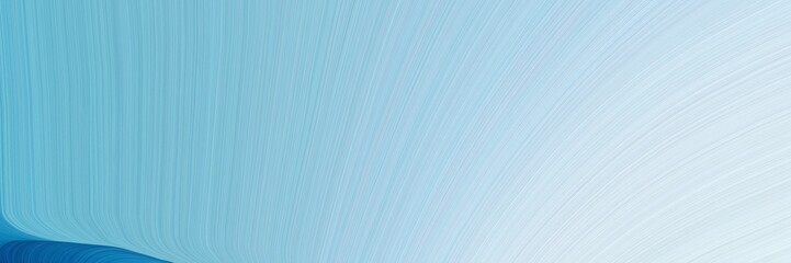 Obraz premium banner elegant curvy swirl waves background design with light blue, medium aqua marine and strong blue color