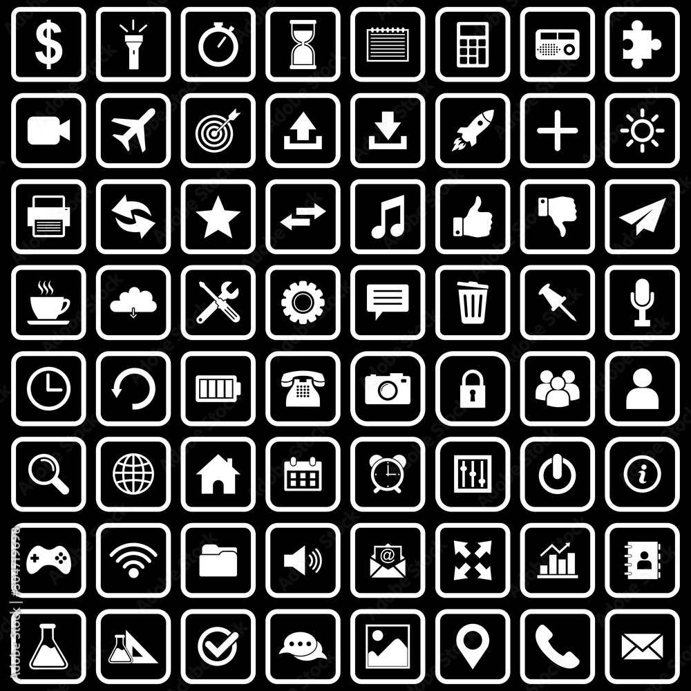 Poster web icon set vector design symbol