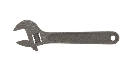 Metal Wrenche 3D Rendering on White