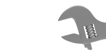 Metal Wrenche 3D Rendering on White