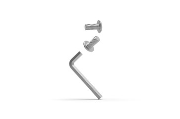 Wrench Tools With Screw 3D Rendering
