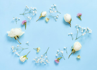 Flowers on a light blue background