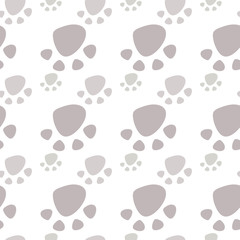 Vector seamless pattern with animal footprints. Can be used for wallpaper, web page background, surface textures.
