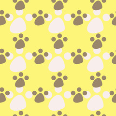 Fototapeta premium Vector seamless pattern with animal footprints. Can be used for wallpaper, web page background, surface textures.