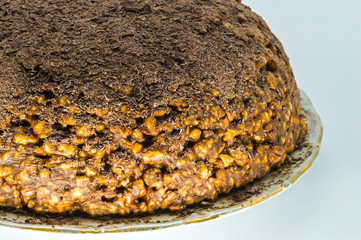 Homemade grated chocolate cake and cookies