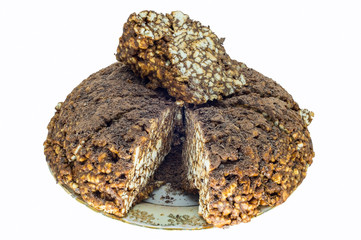 Homemade grated chocolate cake and cookies