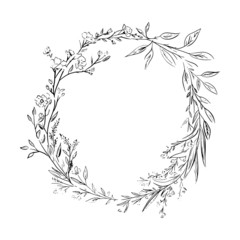 Elegant floral elements. Floral wreath