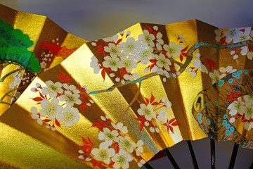 Traditional paper fans in a crafts store in Kyoto, Japan