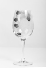 Fingerprints on glass white isolated