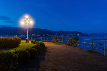 The Promenade at Stresa in the night, Lake Maggiore, Italy