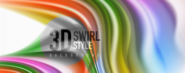 Color flowing waves, liquid conceptual abstract background
