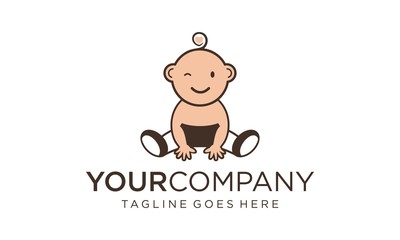 Cute baby logo designs concept