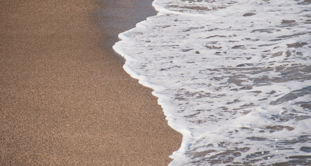 beach wave white soft  and sand 