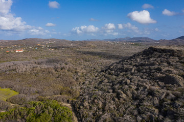 Aerial view over Curaçao in the Caribbean Sea 