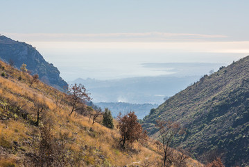 The south of France, the Cote d'Azur, the valley of stones above the city of Cannes at an altitude of 1 kilometer