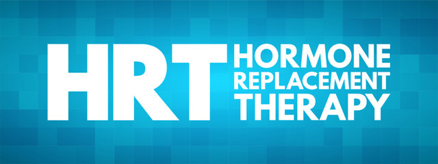 HRT - Hormone Replacement Therapy acronym, medical concept background