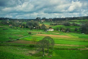 Fototapeta na wymiar Rural view from the train window
