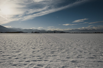Italy, Cuneo city, Agientera mountain, winter, snow, mountain peaks