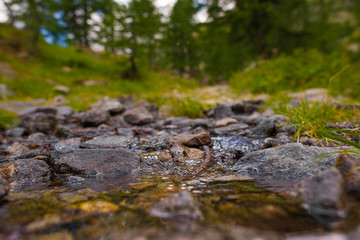 French Alps at an altitude of 2800 meters, Mountain peaks and untouched nature, clear lakes