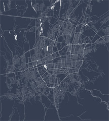 map of the city of Almaty, Kazakhstan