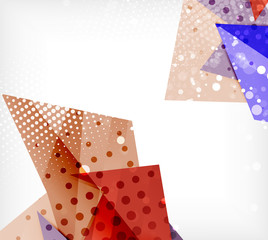 Modern origami card. Modern origami design element. Color geometric pattern. Abstract low-poly background. Presentation template.