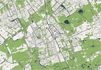 Fototapeta premium map of the city of Delft, Netherlands